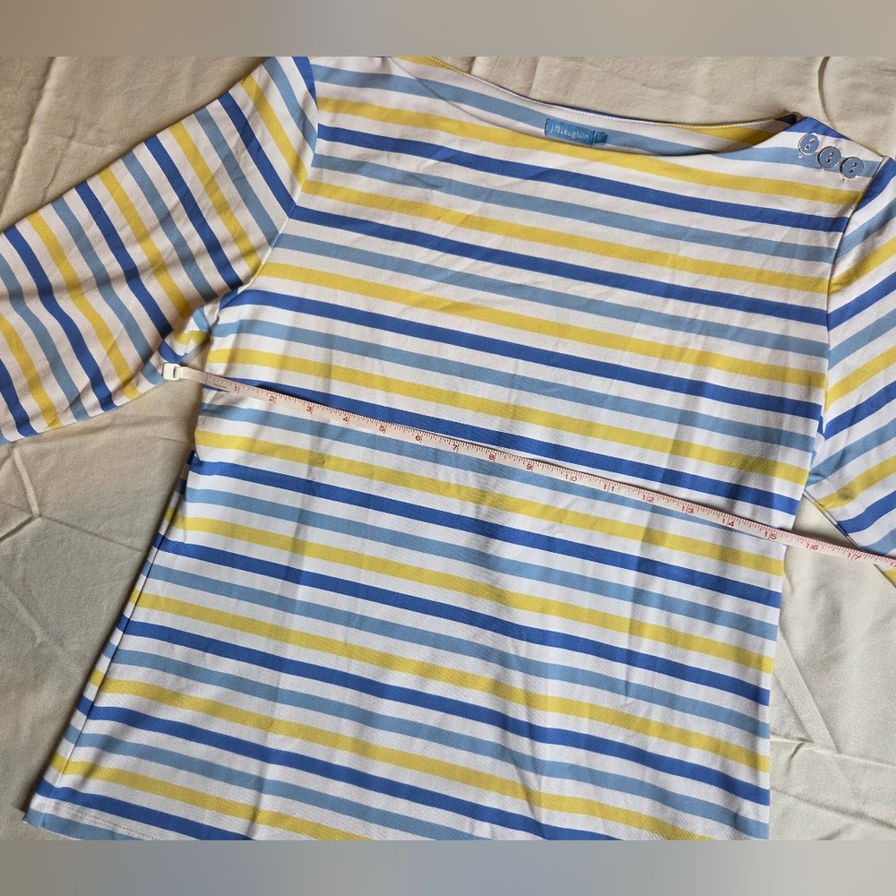 JMcLaughlin Blue And Yellow Boat Neck Top - Picture 5 of 7